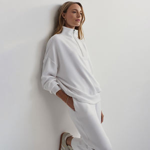 Nueva sudadera de invierno de alta calidad para mujer, jersey de media cremallera, suéter de entrenamiento informal de lana Polar cálido, técnicas lavadas de talla grande - Product Image 5