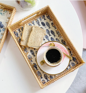 ตะกร้าหวายทรงเปลือกหอยสี่เหลี่ยม,ถาดเก็บหวายสุดสร้างสรรค์ - Product Image 2