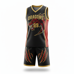 Conjunto de Uniforme de Baloncesto Sublimado Personalizado, 100% Poliéster, Transpirable, de Secado Rápido, Talla Grande, Unisex, Diseño Personalizado para Adultos - Product Image 1