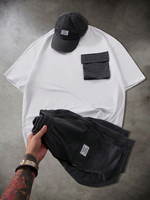 Conjuntos de Verano Personalizados de 2 Piezas, Camisetas Formales de Manga Corta, 100% Algodón, Transpirables, con Patrón Liso, para Hombre