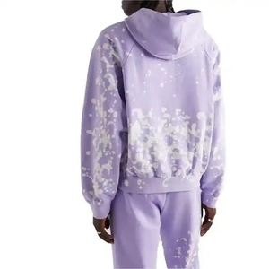 Chándal de lavado ácido para hombre, ropa de Fitness para gimnasio con cuello con capucha, traje deportivo de invierno de moda de Color sólido - Product Image 4