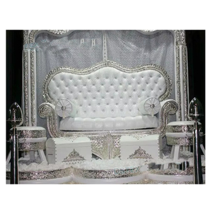 Arabian <b>Wedding</b> Stage Silver Sofa Muslim Walima Stage Sofa Set <b>Wedding</b> Designer Carved Sofa Set USA - Product Image 1