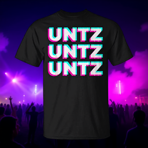T-shirt unisexe à manches courtes et col rond Untz Untz Rave Festival Techno, impression numérique, pour adultes, activités promotionnelles - Product Image 3
