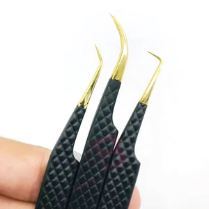 แหนบคุณภาพสูงสำหรับต่อขนตา แหนบต่อขนตาแบบมีโลโก้ แหนบปลายทอง  อุปกรณ์เสริมความงามสำหรับขนตา แหนบสแตนเลส - Product Image 3