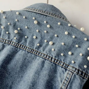 Women Turn Down Collar Cotton <b>Jackets</b> Cropped Custom <b>Denim</b> <b>Jacket</b> Women High Quality <b>Denim</b> <b>Jacket</b> With Low MOQ - Product Image 4