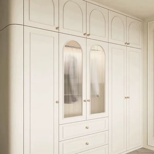 Système de placard en bois moderne sur mesure, conception gratuite, meubles de chambre à coucher, armoires de rangement pour vêtements - Product Image 1