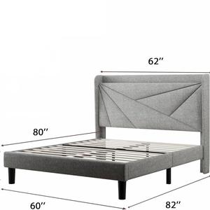 <span class=keywords><strong>Cama</strong></span> Moderna con Base Tapizada, Luces LED y Cajones de Almacenamiento, <span class=keywords><strong>Cama</strong></span> Flotante Personalizada - Product Image 2