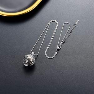 Colgante de urna de joyería de cremación de oro rosa S, adornos de cremación con forma de bola hueca de acero inoxidable para collar humano, tamaño personalizado - Product Image 6