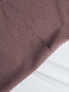 T-shirt à manches courtes d'été décontracté pour hommes respirant en polyester coupe décontractée poche poitrine manches coutures col rond haut de couleur unie - Product Image 5