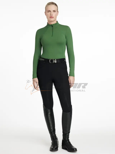 Ecuestre ligero térmico ecuestre Baselayers cepillado interior de cuatro vías estiramiento flexibilidad mujeres caballo montar capas de base - Product Image 3