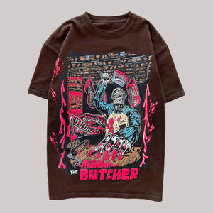 เสื้อยืดแขนสั้นสำหรับผู้ชายเสื้อพิมพ์ลายสกรีนกราฟิกขนาดใหญ่เสื้อคอกลม100% หนักผ้าฝ้ายออกแบบได้ตามต้องการ - Product Image 5