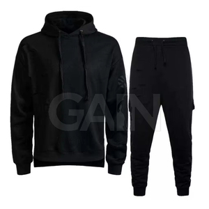 Survêtements de détresse pour hommes, de couleur unie, à prix de gros, survêtements de quantité minimale de commande bas pour hommes. - Product Image 4