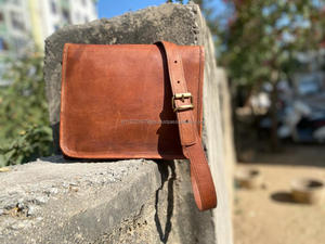 Unisex High Quality New Designer Top Grain Leather Briefcase Satchel Messenger Bag Vintage Crossbody Travel Laptop <b>Tablet</b> Bag - Product Image 4