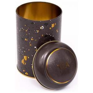 1.2L Métal Fer Blanc 105mm x 150mm Terrazzo Brun Embossé Dôme Couvercle Recyclable pour Bonbons Paquet Gâteau Artisanat Utiliser Logo Personnalisé - Product Image 2