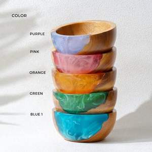 Cuencos de Resina y Madera Personalizados de Craft Valley, Hechos a Mano y Pintados a Mano, Vajilla de Cocina para Uso Diario, Alimentación, Modelo Ángel - Product Image 6