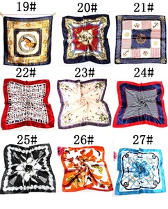 Wholesale Casual Summer Women Retro Cashew <b>Scarf</b> Soft <b>Floral</b> Printed Square Custom Head Wrap Fashion Satin Silk <b>Scarf</b> High - Product Image 4