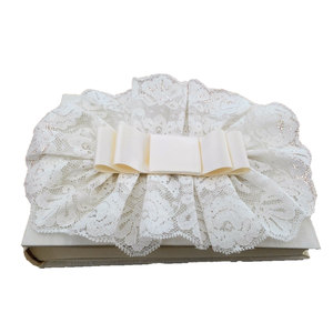 MOIREE Album photo DIY en dentelle valencienne beige, couverture en tissu de haute qualité, prêt à offrir - Product Image 3