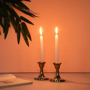 Juego de 2 velas decorativas de aluminio para fiestas navideñas, portavelas hechos a mano de alta calidad con revestimiento negro - Product Image 4