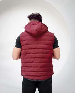 Veste en duvet de canard à col à capuche sans manches avec fermeture éclair complète Veste utilitaire pour vêtements d'extérieur unisexe Gilet bouffant de haute qualité - Product Image 3
