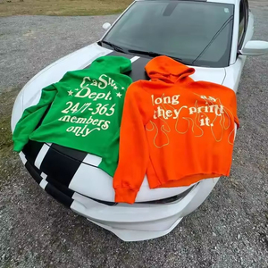 Conjunto de chándal y sudadera con capucha y pantalones de chándal unisex con serigrafía y logotipo personalizado OEM, ropa de calle, chándal, chándal - Product Image 6