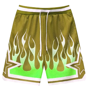 Short de gymnastique d'été en maille réversible pour hommes, à séchage rapide, respirant, imprimé de techniques de basket-ball, OEM et ODM personnalisés - Product Image 1