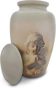 Urne de bénédiction d'anges en aluminium pour adultes Urnes commémoratives pour cendres humaines Urnes décoratives - Product Image 3