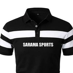Camiseta de manga corta con bloques de color a rayas de verano para hombre Polo de punto elegante e informal con opciones personalizadas disponibles - Product Image 4