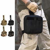 Bolsa Táctica Médica para Pierna, Bolsa Molle, Botiquín de Primeros Auxilios, Bolsa de Emergencia, Oxford Negro 18x8x33cm, Caza al Aire Libre