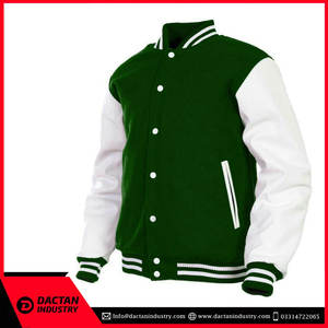 Precio al por mayor por encargo de los hombres de alta calidad Letterman chaqueta de lana con capucha tela de lona barato equipo de béisbol Versity chaquetas - Product Image 3
