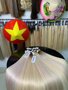 Extensiones de cabello vietnamitas de 24 pulgadas Super Double Drawn, calidad superior a granel, sedoso, sin caída de colores claros - Product Image 3