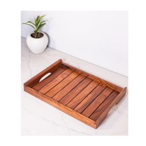 Plateau en bois nouvellement arrivé avec poignée plateau de service en bois massif poli naturel à vendre par les exportateurs - Product Image 1