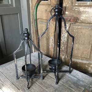 Lanternes en bois rustique et fer noir - Product Image 4