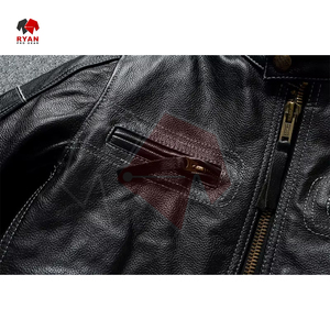 Chaqueta de cuero de invierno para hombre de tela tejida suave con logotipo personalizado y sublimación de color sólido - Product Image 6