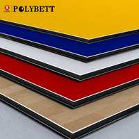 Panneau composite en aluminium (ACP) 2mm 3mm 4mm, revêtement PVDF PE, ignifuge, pour revêtement mural et décoration de façade d'hôtel