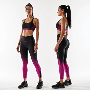 Yoga Fitness Otoño Invierno Conjunto sin costuras para mujer Tela transpirable Patrón cómodo Logotipo frontal para Fitness con estilo - Product Image 2