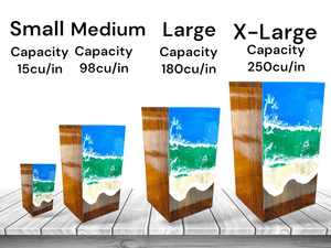 Ocean Wave Rosewood Cremation Urn Epoxy Resin <b>Memorial</b> <b>Keepsake</b> Pet And Human Cremation urns - Product Image 2