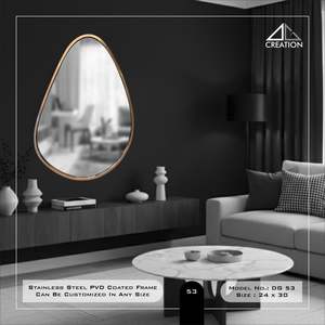 Miroir de salle de bain avec cadre en acier inoxydable durable, revêtement PVD, réflexion claire pour les espaces intérieurs modernes, en provenance d'Inde - Product Image 6