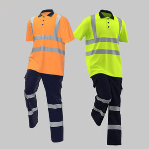 Camiseta Polo de seguridad de alta visibilidad, tiras reflectantes, camisa de trabajo de manga corta personalizada, pantalones de trabajo en carretera - Product Image 3