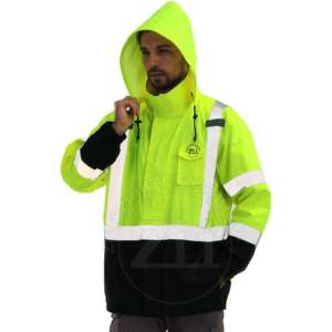 Hi Vis <b>Reflective</b> Anti-Static Flame-Retardant Winter Workwear Jacket Breathable Cotton Fleece <b>Safety</b> <b>Clothing</b> ANSI Class 1 LED - Product Image 1