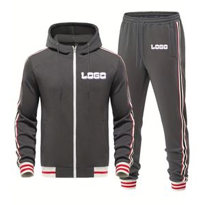 Men's Unisex Hooded Acid Wash <b>2</b>-Piece Full-<b>Zip</b> Custom Puff Printing High Quality Gym Jogging Tracksuits Sweatsuits OEM Wholesale - Product Image 4