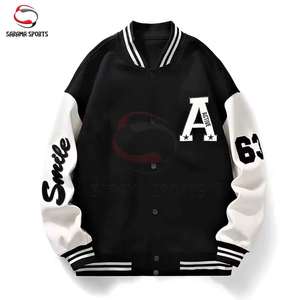 Chaqueta Varsity Personalizada con Cuerpo de Lana y Mangas Genuinas, Prenda de Invierno Elegante y Moderna para Hombre, Chaqueta Transpirable - Product Image 1