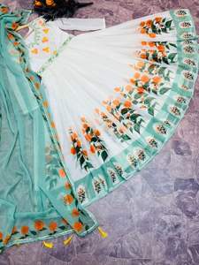 Ropa de fiesta festiva para boda, bordado de secuencia exclusivo, moderna, con estampado de zorros y Georgette, funciona con cinturón, listo para usar - Product Image 6