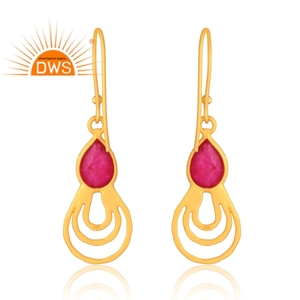 925สเตอร์ลิงเงิน18K ชุบทองธรรมชาติสีแดง Aventurine พลอยอัญมณีผู้ผลิตเครื่องประดับที่ดี - Product Image 2