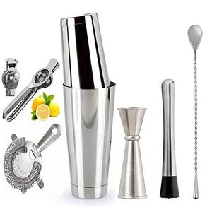 Ensemble d'outils de bar shaker à cocktail de qualité supérieure, kit de barman en acier inoxydable avec tous les accessoires de bar ensemble de 7 pièces - Product Image 1