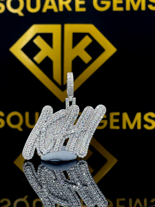 Pendentif lettre personnalisée Hip Hop, pendentif à breloque, pendentif Hip Hop pour hommes, pendentif Moissanite lettre KHI, bijoux Ice Out Hip Hop - Product Image 5