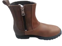 Sepatu bot kulit sapi asli, sepatu bot kasual bahan kulit sapi asli dengan ritsleting samping