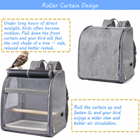 Sac à dos respirant et élégant en polyester avec fermeture éclair pour transport d'oiseaux, cage de voyage portable pour petits animaux