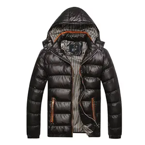 High Quality Custom Canvas Stand Collar Front Logo Men's Winter <b>Waterproof</b> Puffer <b>Jacket</b> - Product Image 5
