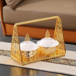 Promotional Factory Eco-Friendly Modern Stylish Compartment Non Slip Dried Fruit <b>Snacks</b> Serving <b>Tray</b> and Platters with Handles - Product Image 4