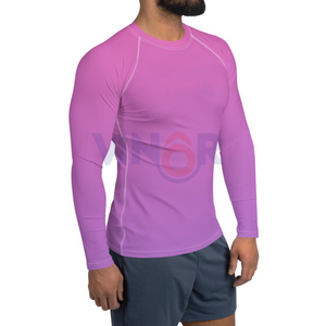 Chemise de gymnastique de compression à manches longues respirante de haute qualité pour hommes Hot Trending Rash Guard avec logo personnalisé Design en tissu uni - Product Image 6